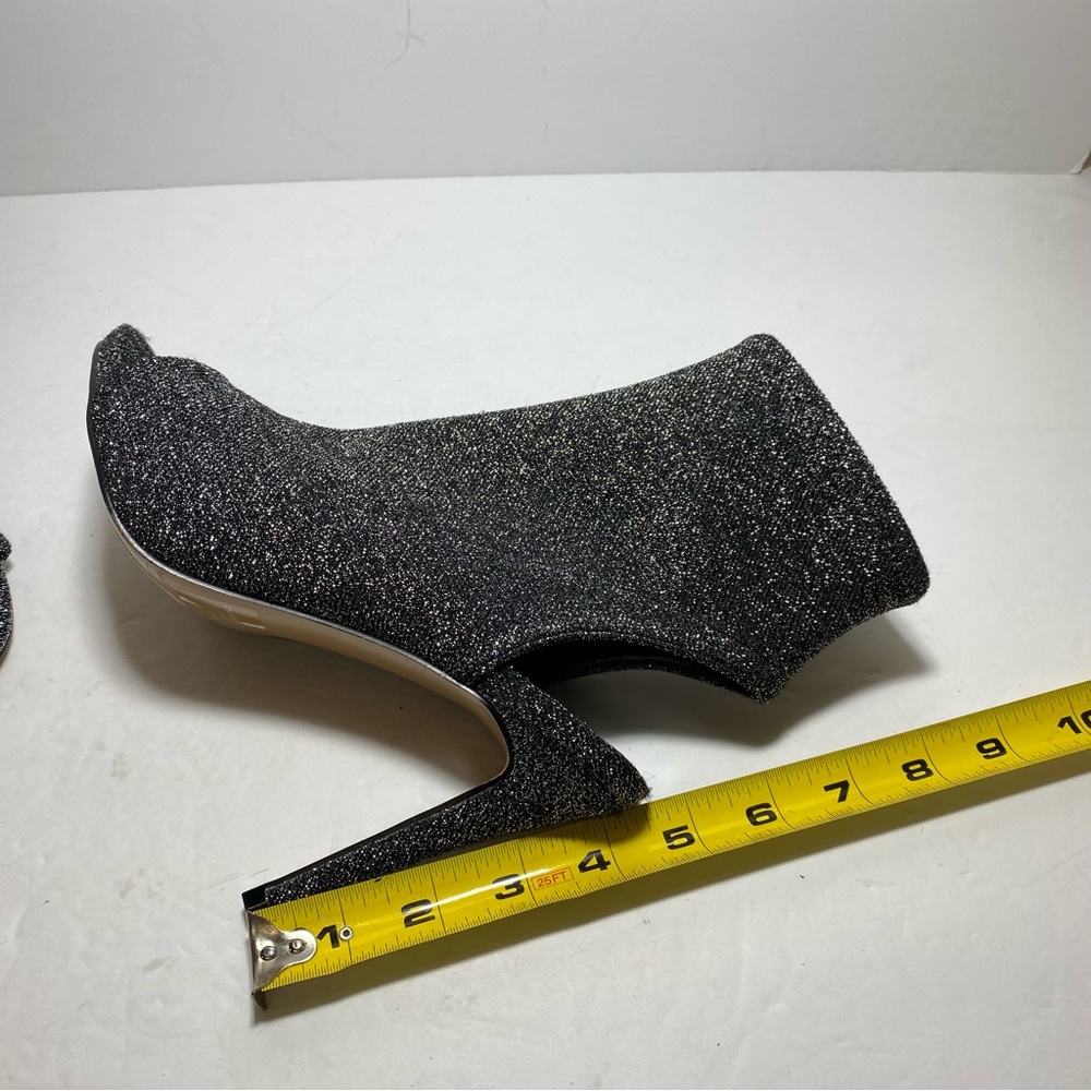 Steve Madden Rakel Glitter Bootie Sandal Heels Black Shimmer Women’s Size 8 - Picture 12 of 16